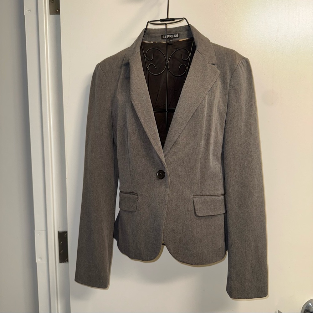 Express Single Breasted Blazer Brown/Gray